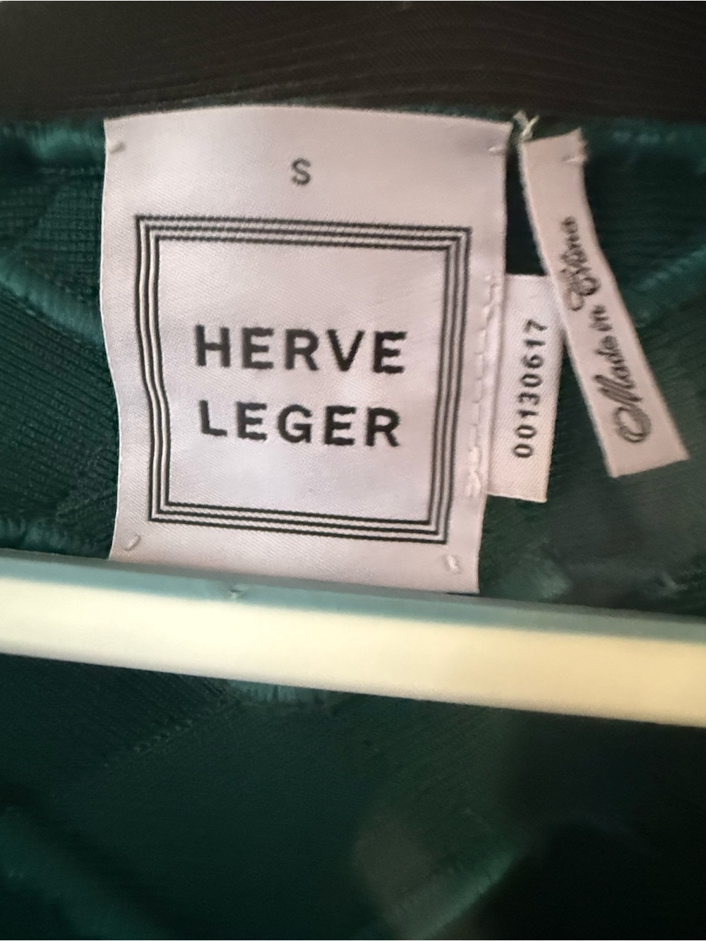 Herve Leger Bodycon Bandage Dress in Teal and Charcoal - Picture 6 of 7